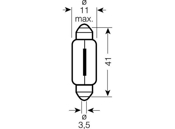 Lyspære - 12V, 10W Sokkel: SV8,5-8 